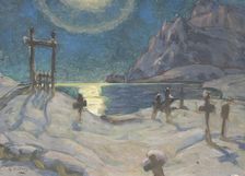 The Graveyard in the Mountains. Study from Lofoten, 1920. Creator: Anna Katarina Boberg