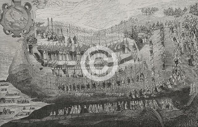 The Great Martyrdom of Nagasaki , (September 10, 1622), Japan, 1877.  Creator: Unknown.