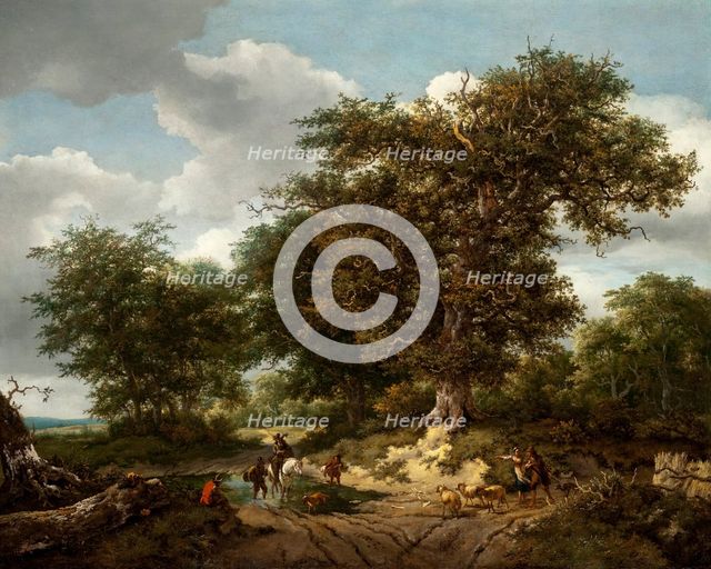 The Great Oak, 1652. Creators: Jacob van Ruisdael, Nicolaes Berchem.