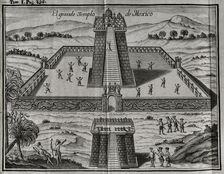 The Great Aztec Temple at Tenochtitlan dedicated to the god of war, 1771. Creator: Unknown