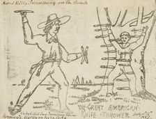 The Great American Knife Thrower, 1883. Creator: Unknown