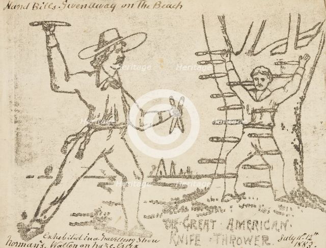 The Great American Knife Thrower, 1883. Creator: Unknown.