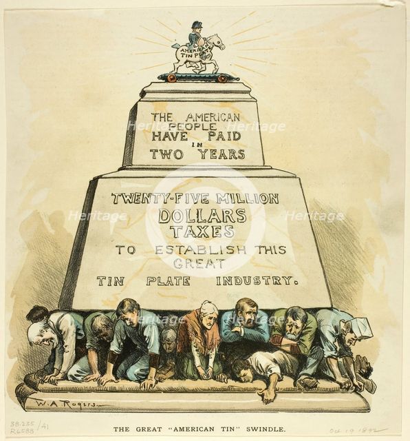 The Great American Tin Swindle, published October 19, 1892. Creator: William Allen Rogers.
