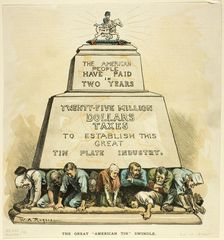The Great American Tin Swindle, published October 19, 1892. Creator: William Allen Rogers