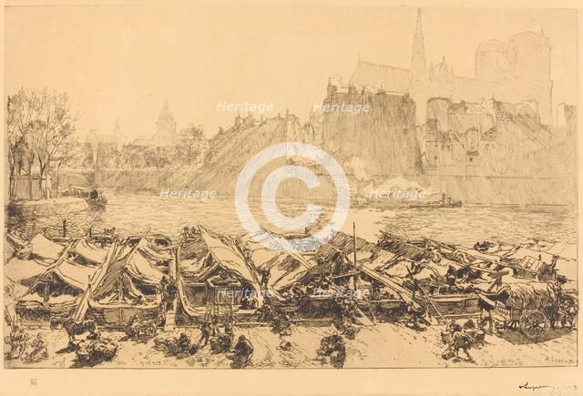 The Great Apple Market (Le grand marche aux pommes), 1891. Creator: Auguste Lepere.