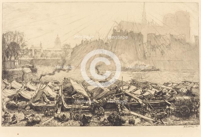 The Great Apple Market (Le grand marche aux pommes), 1917. Creator: Auguste Lepere.