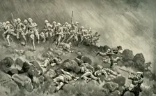 The Great Assault on Ladysmith - The Devon's Clearing Wagon Hill 1900. Creator: William T Maud