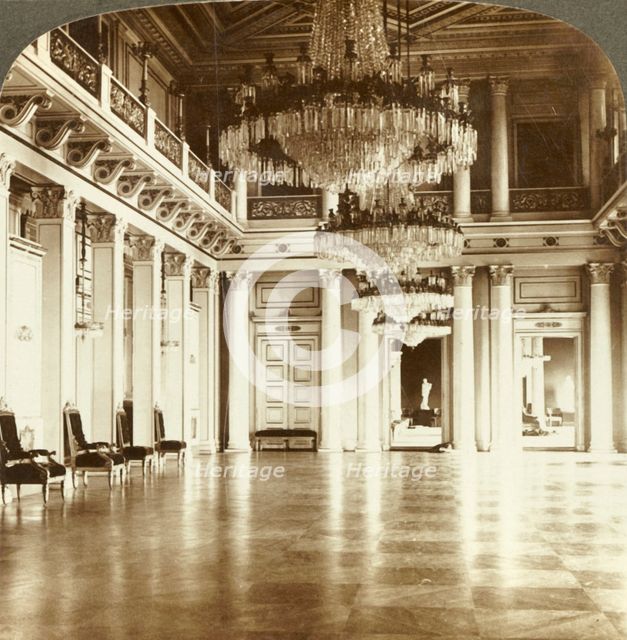 'The great ball-room at the Palace, Christiania, Norway', c1905. Creator: Unknown.