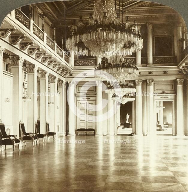 'The great ball-room at the Palace, Christiania, Norway', c1905. Creator: Unknown.