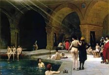 The Great Bath at Bursa, 1885. Creator: Jean-Leon Gerome