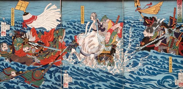 The Great Battle at Kawanakajima, Published in 1866. Creator: Tsukioka Yoshitoshi.