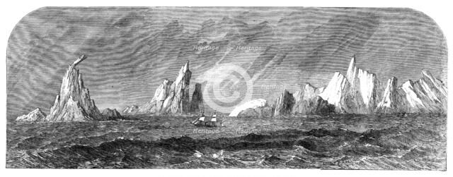 The Great Britain among icebergs near Cape Horn, 1864. Creator: Unknown.
