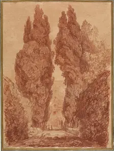 The Great Cypresses of the Villa d'Este (Les Grands Cyprès de la villa d'Este), 1760. Creator: Fragonard; Jean Honoré (1732-1806)