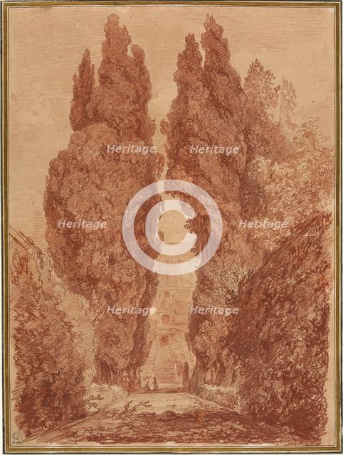 The Great Cypresses of the Villa d'Este (Les Grands Cyprès de la villa d'Este), 1760. Creator: Fragonard; Jean Honoré (1732-1806).