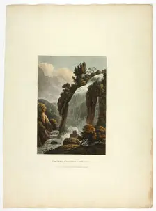 The Great Cascatella at Tivoli, plate thirteen from the Ruins of Rome, published February 20, 1798. Creator: Matthew Dubourg