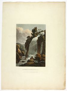 The Great Cascatella at Tivoli, plate thirteen from the Ruins of Rome, published February 20, 1798. Creator: Matthew Dubourg
