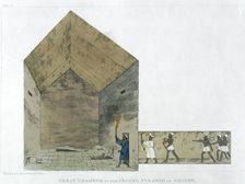 The Great Chamber in the Second pyramid of Ghizeh, discovered by Giovanni Belzoni, 1820-1822 Artist: Agostino Aglio
