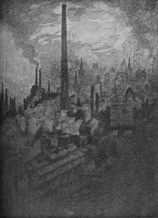 The Great Chimney, Sheffield 1910. Artist: Joseph Pennell