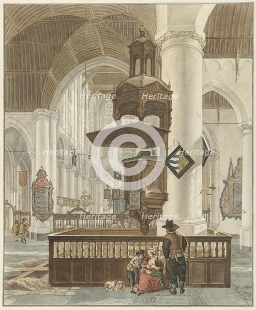 The Great Church in The Hague, 1776. Creator: Abraham Delfos.