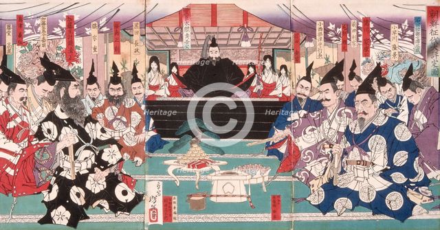 The Great Conference on the Conquest of Korea, 19th century. Creator: Tsukioka Yoshitoshi.