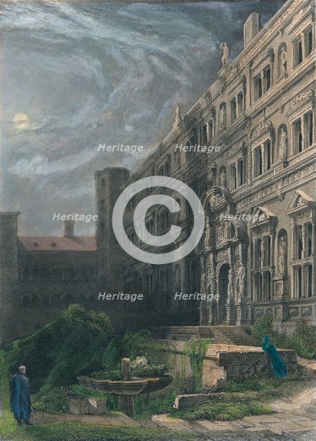 'The Great Court of Heidelberg', 1834. Artist: Henry Winkles.