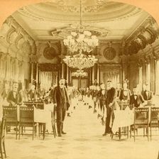 The Great Dining Hall, Windsor Hotel, said to be the finest in the World, Montreal, Canada 1894. Creator: BW Kilburn