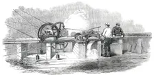 The Great Exhibition Building in Hyde Park - Adzing and Planing Machinery, 1850. Creator: Unknown