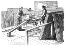 The Great Exhibition Building in Hyde Park - Painting Machine, 1850. Creator: Unknown