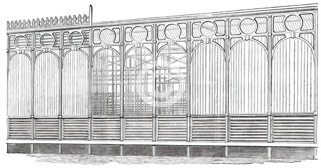 The Great Exhibition Building in Hyde Park - Portion of the South Front, 1850. Creator: Unknown.