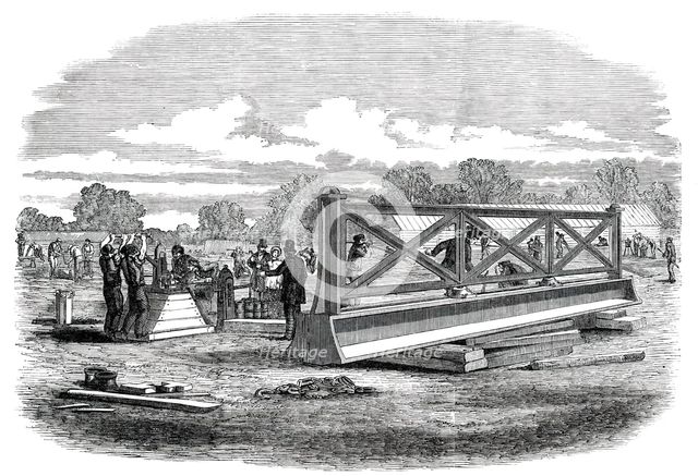The Great Exhibition Building in Hyde Park - Testing the Girders, 1850. Creator: Unknown.