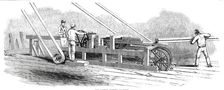 The Great Exhibition Building in Hyde Park - the Gutter-Cutting Machine, 1850. Creator: Unknown