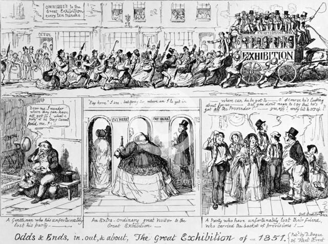 The Great Exhibition of 1851 at Hyde Park, London.  Artist: George Cruikshank