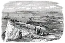 The Great Explosion at Seaford - Seaford Bay and Cliff, 1850. Creator: Unknown