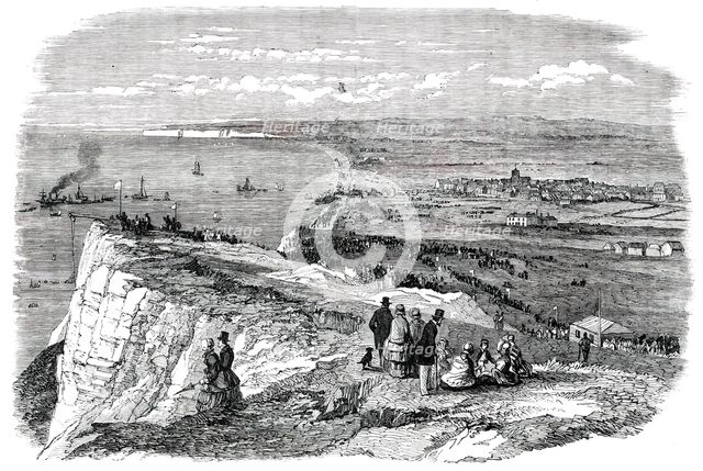 The Great Explosion at Seaford - Seaford Bay and Cliff, 1850. Creator: Unknown.
