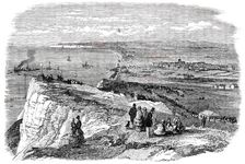 The Great Explosion at Seaford - Seaford Bay and Cliff, 1850. Creator: Unknown