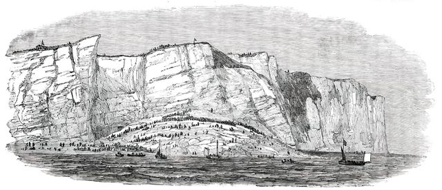 The Great Explosion at Seaford - the Cliff, after the Explosion, 1850. Creator: Unknown.