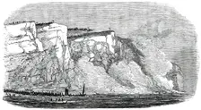 The Great Explosion at Seaford - the Explosion - Cliff Falling, 1850. Creator: Unknown
