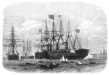 The Great Eastern steam-ship leaving Sheerness with the French Atlantic Cable, 1869. Creator: Unknown