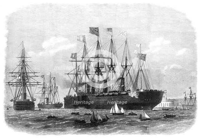 The Great Eastern steam-ship leaving Sheerness with the French Atlantic Cable, 1869. Creator: Unknown.