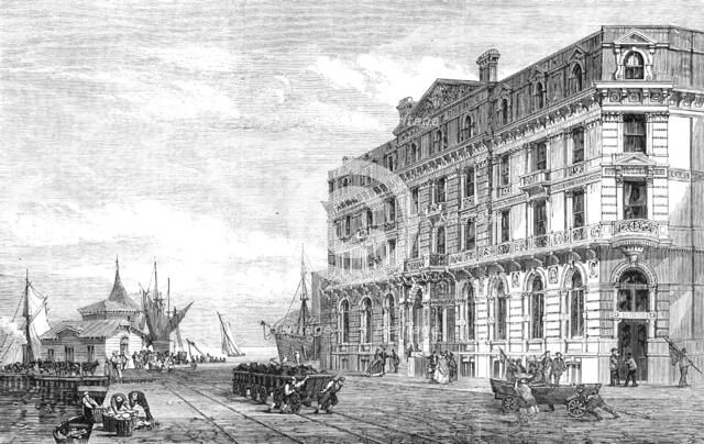 The Great Eastern Railway Terminus and Hotel at Harwich, 1865. Creator: Unknown.