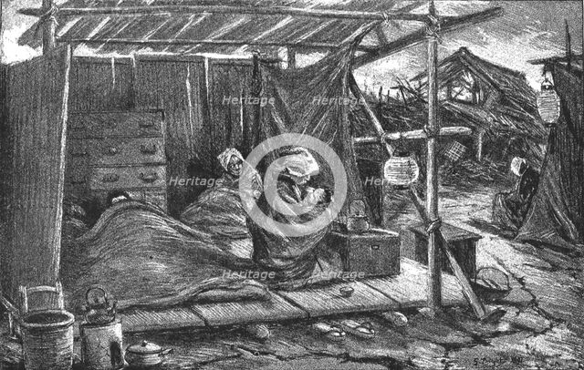 'The Great Earthquake in Japan; Views at The Scene of the Disaster, Inhabitants of Ogaki', 1891. Creator: G Bigot.