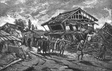 The Great Earthquake in Japan; Views at The Scene of the Disaster, a Funeral on the Street 1891 Creator: G Bigot