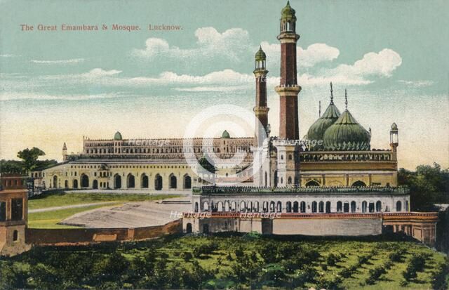 'The Great Embambara & Mosque. Lucknow', c1900.  Artist: Unknown.