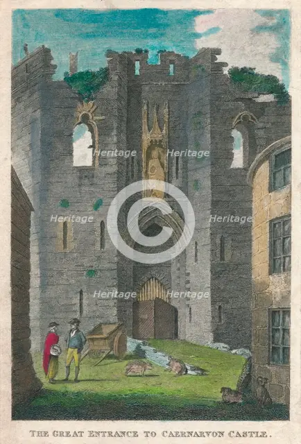'The Great Entrance to Caernarvon Castle', 1808. Creator: Unknown.