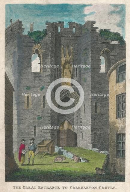 'The Great Entrance to Caernarvon Castle', 1808. Creator: Unknown.