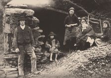 The Great Famine. A family at the ruins of their house in Killarney, 1888