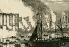 The Great Fire at Cotton's Wharf Tooley Street, 1861 (c1878). Creator: Unknown
