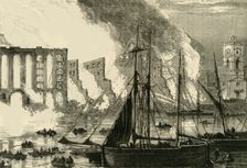 The Great Fire at Cotton's Wharf Tooley Street, 1861 (c1878). Creator: Unknown