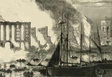 The Great Fire at Cotton's Wharf Tooley Street, 1861 (c1878). Creator: Unknown
