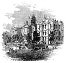 The Great Fire at Chicago: the Courthouse, 1871. Creator: Unknown